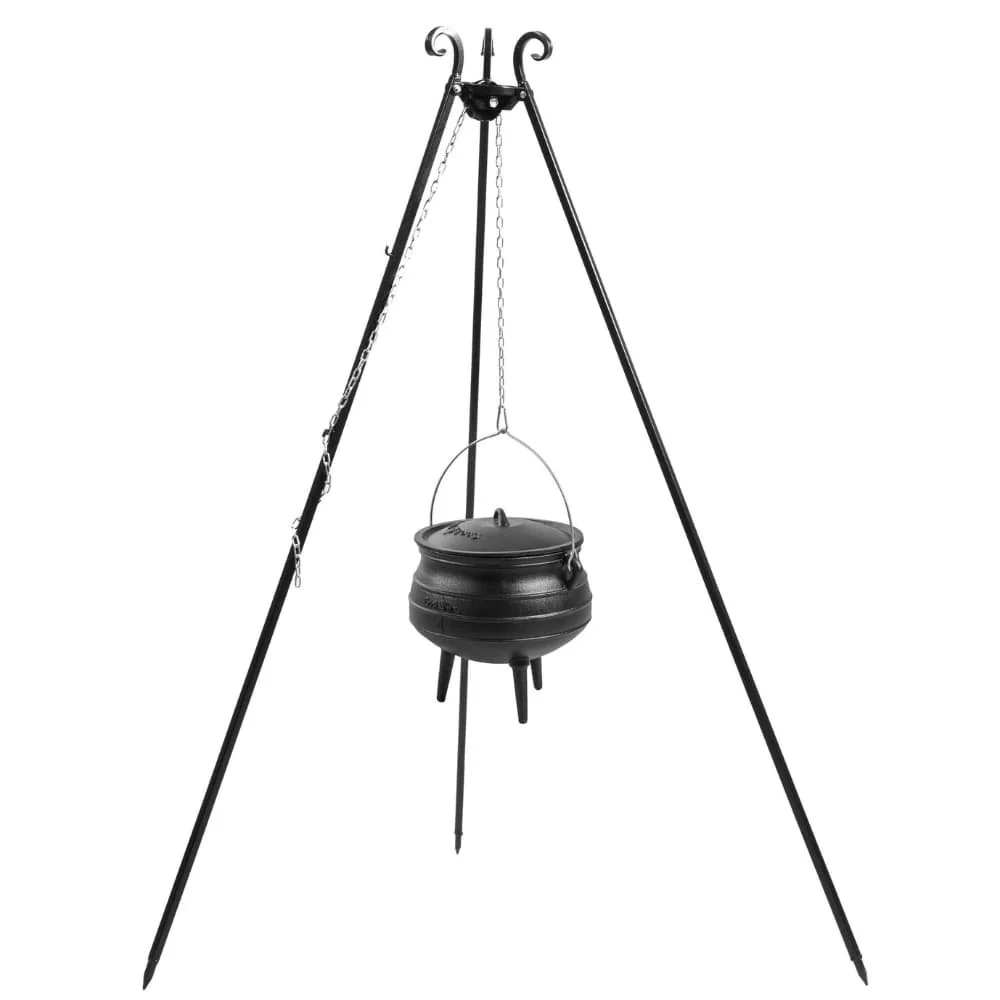 "Tripod Grill with Cast Iron Kettle, 6L Outdoor Cooking Set image"