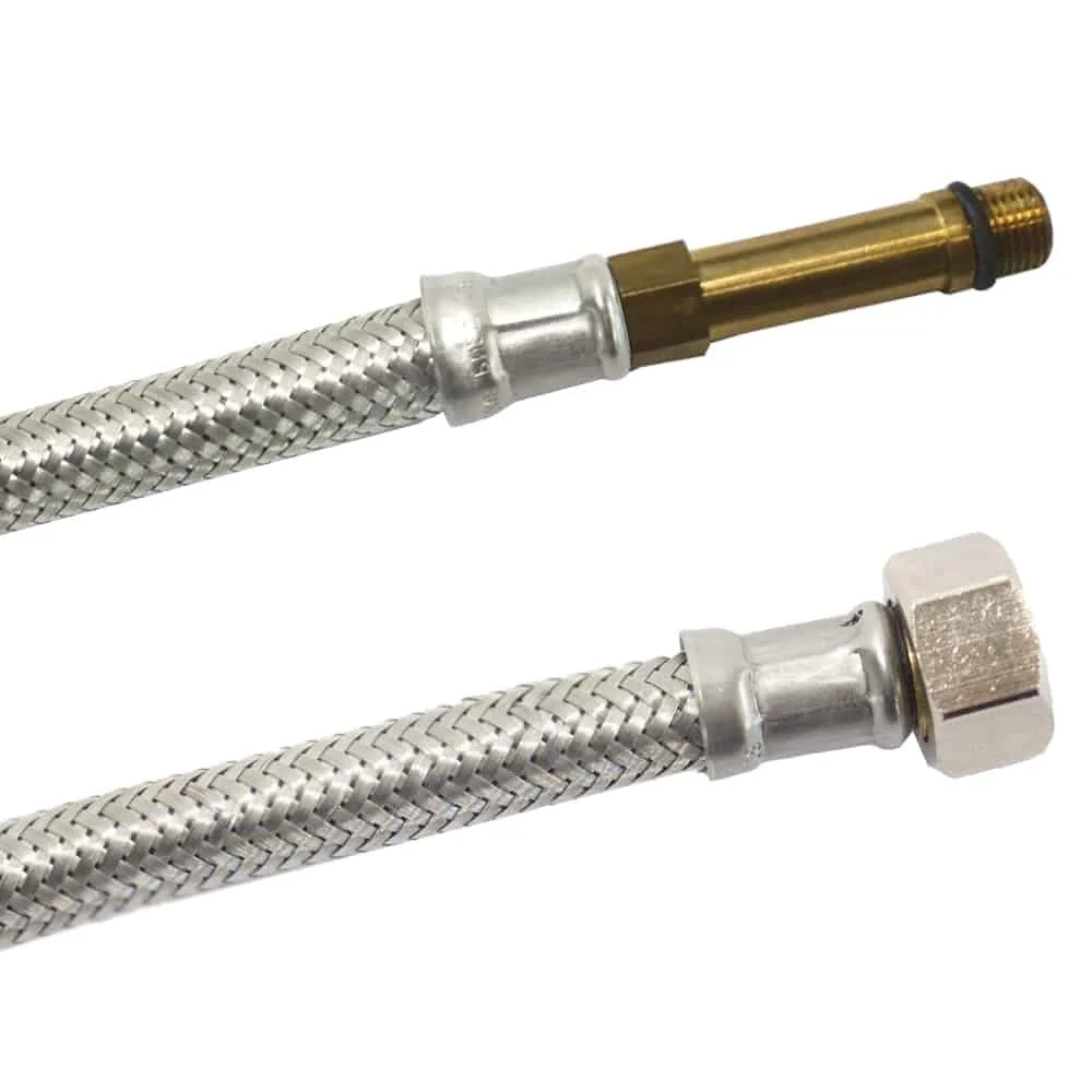 "Flexible Stainless Steel Braided Water Hose, DN8, M10 x 3/8" image"