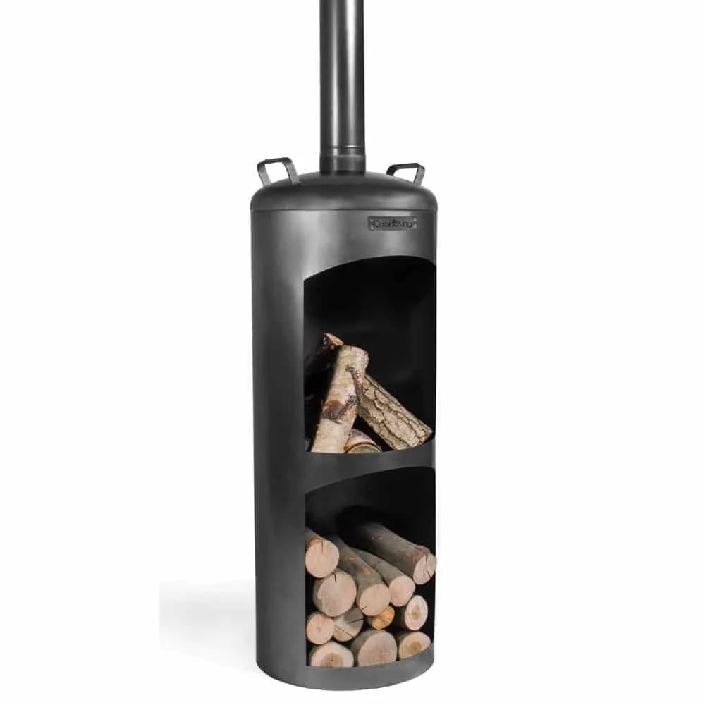 "FARO Steel Garden Fireplace with Wood Storage image"