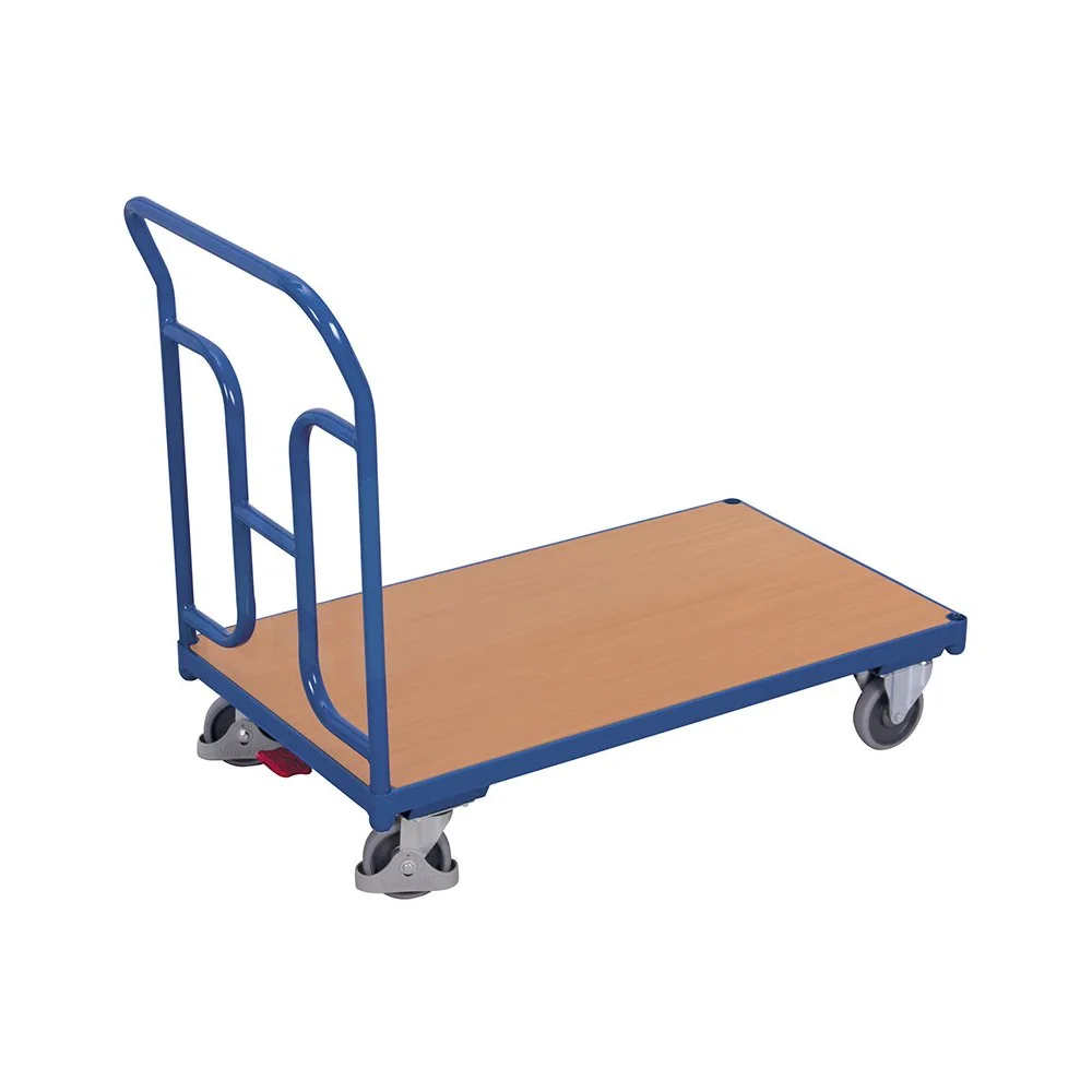 "250 kg Platform Trolley Cart with EasySTOP Brake, Blue image"