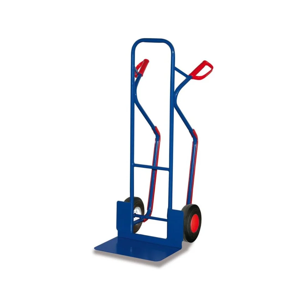 "Steel Tube Cart 250 kg with Large Shovel Glide Skids Solid Rubber Tires 570 x 655 x 1315 mm image"