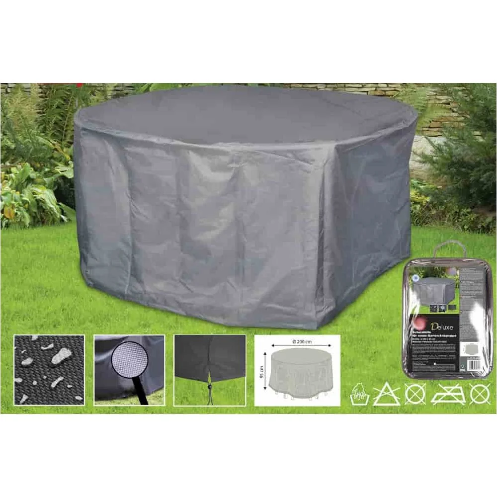 "Round Garden Furniture Cover, Waterproof Patio Furniture Cover, 200x95cm image"
