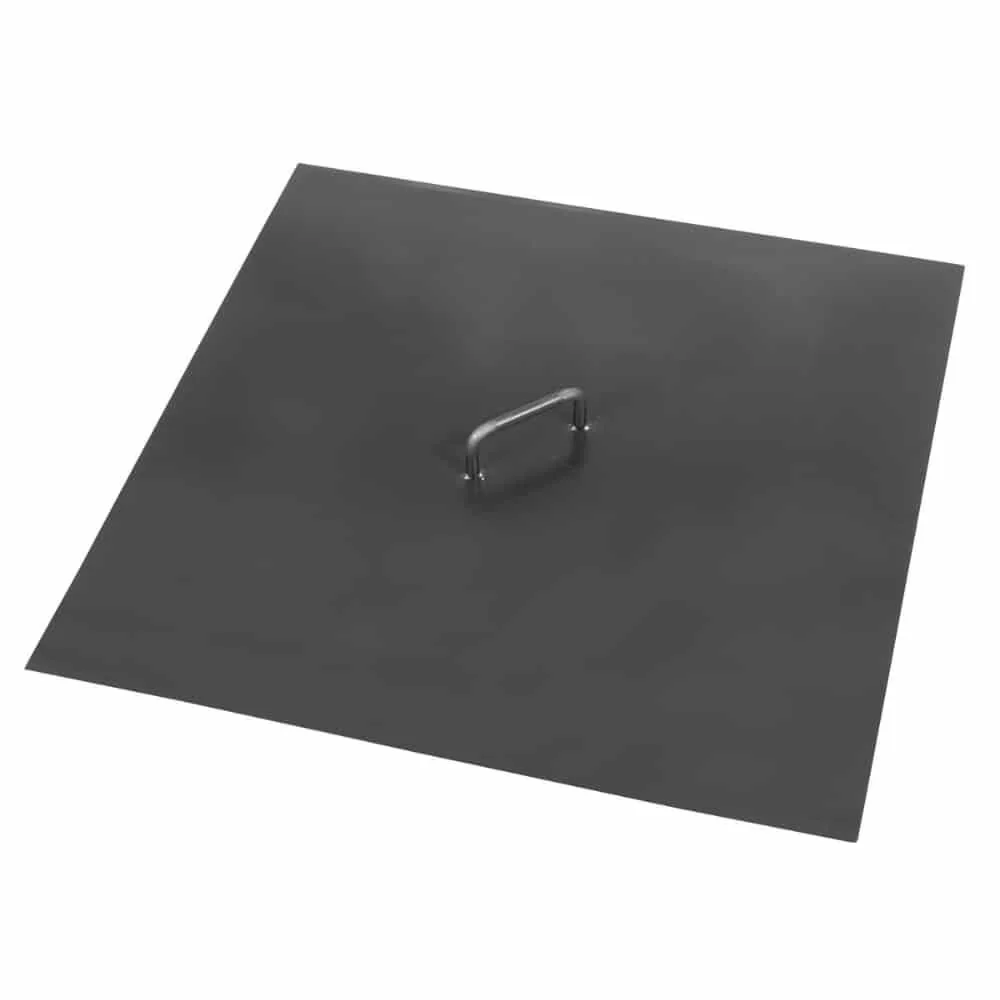 "Fire Pit Cover, Steel Lid 71.5x71.5 cm, Fire Bowl Accessories image"