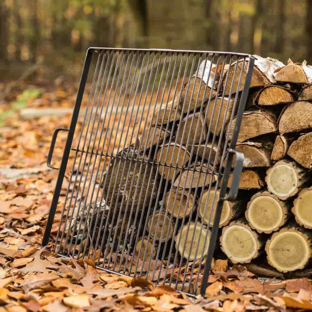 Fire Pit Grill Grate - 58x58cm Steel Grill Grate for 80cm Fire Pit