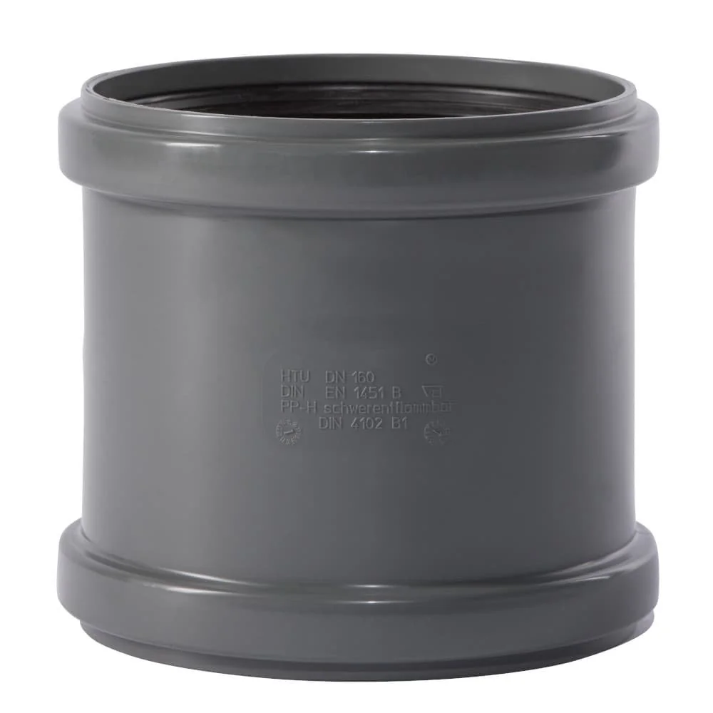 "HT Pipe Coupling DN 160, Drain Pipe Connector, Sewer Pipe Sleeve image"