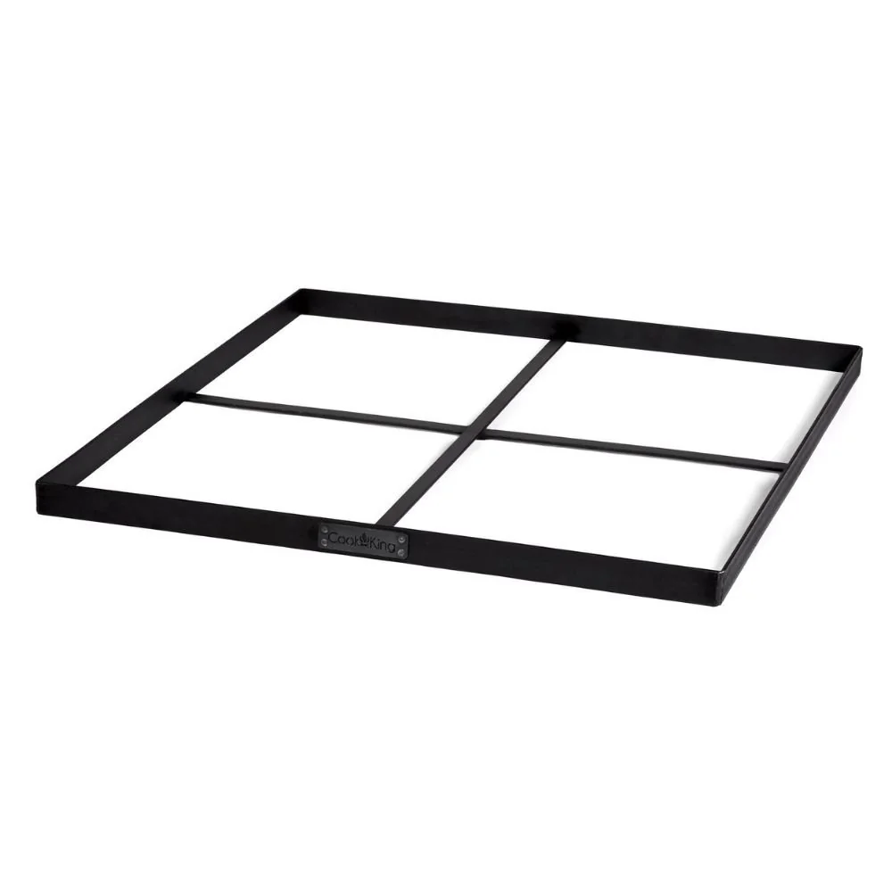 "Square Steel Fire Pit Base - 80x80 cm for Decorative Stones image"