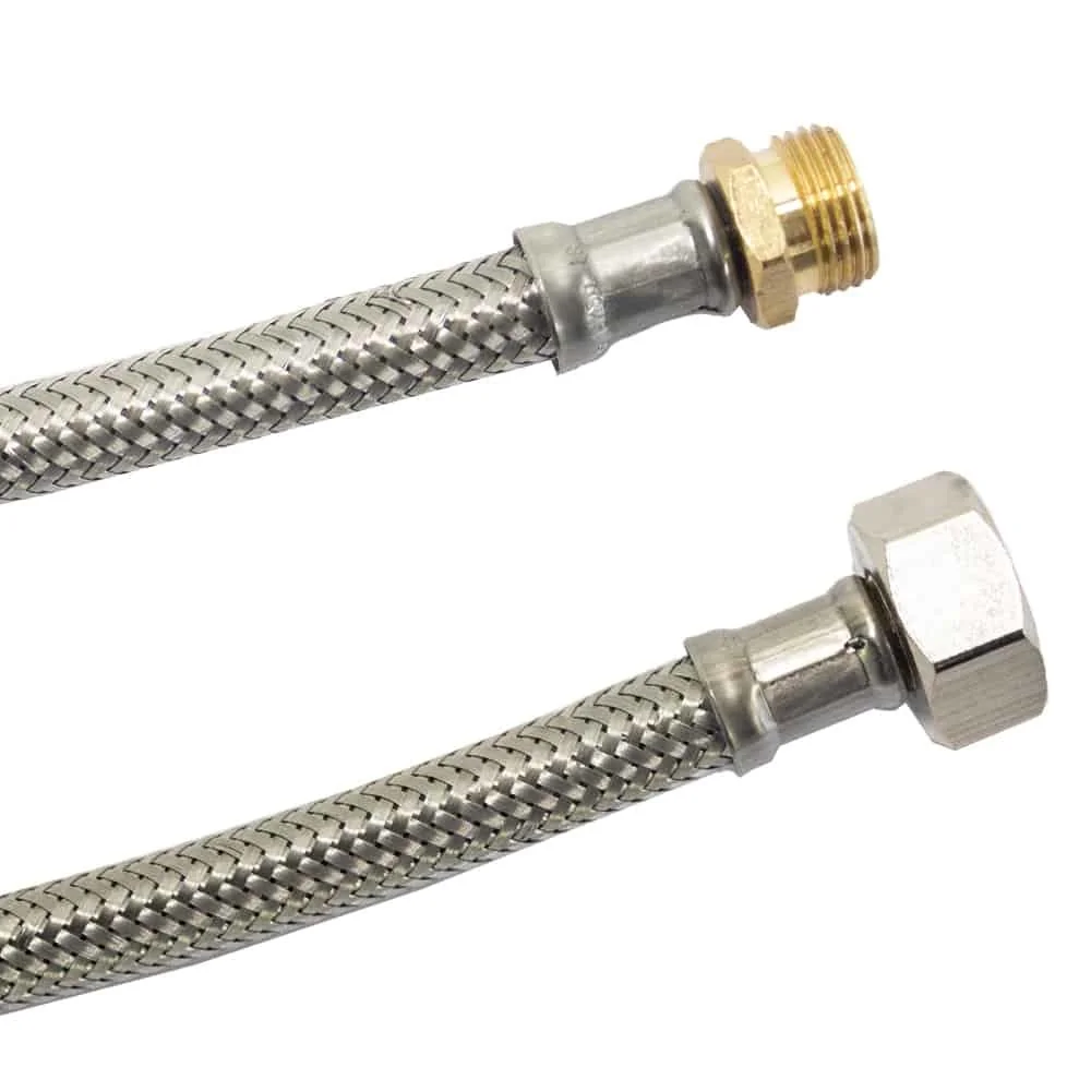"Stainless Steel Braided Flexible Hose DN8 3/8" x 1/2" 2000mm image"
