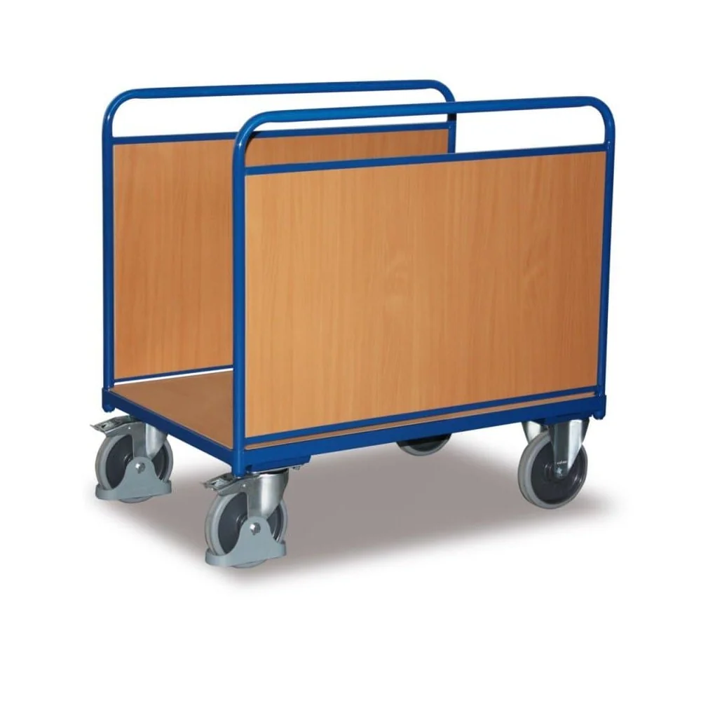 "Heavy Duty Platform Cart with Wooden Sides & Easy Stop, 500 kg Capacity image"