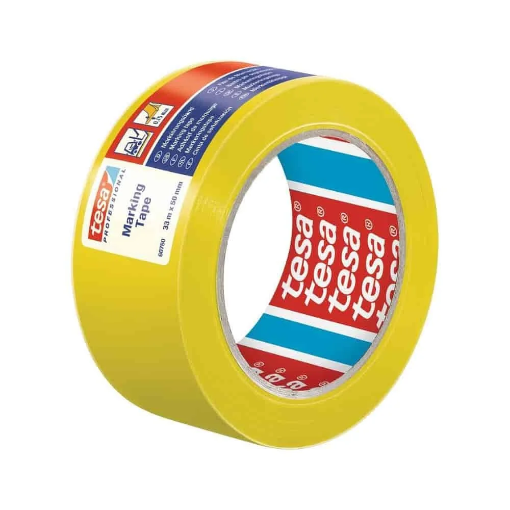 "Yellow Floor Marking Tape, 50mm x 33m, PVC Safety Warning Tape image"