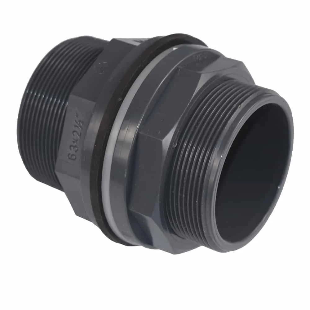 "PVC Bulkhead Fitting, Solvent Weld & Threaded, 63mm, 10 bar image"