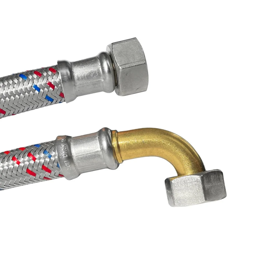 "1/2 Inch Stainless Steel Braided Water Hose, 2000mm, DVGW Certified image"