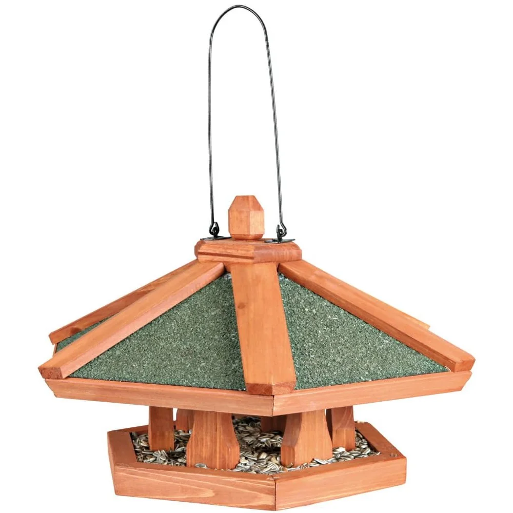 "Hanging Bird Feeder, Wooden Bird House, Pine, 42x24cm image"