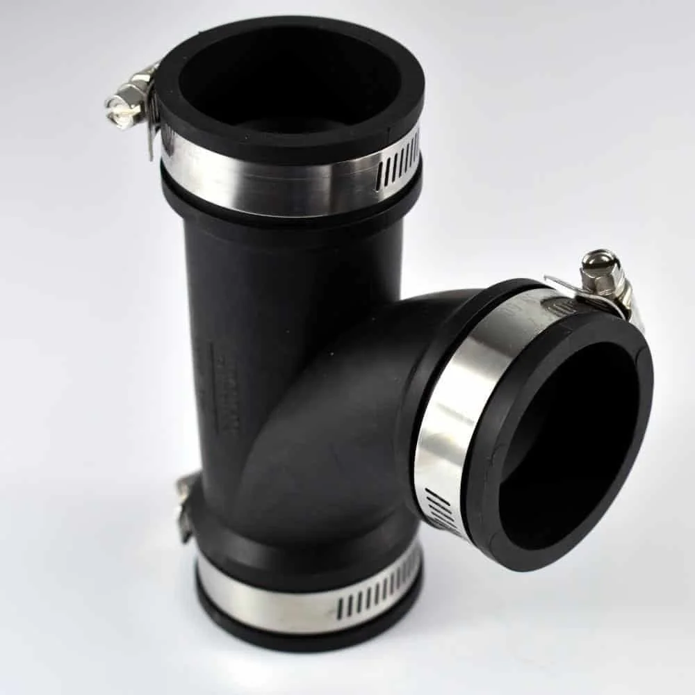 "Flexible PVC T Fitting 2 inch / 63mm - No Glue Required image"