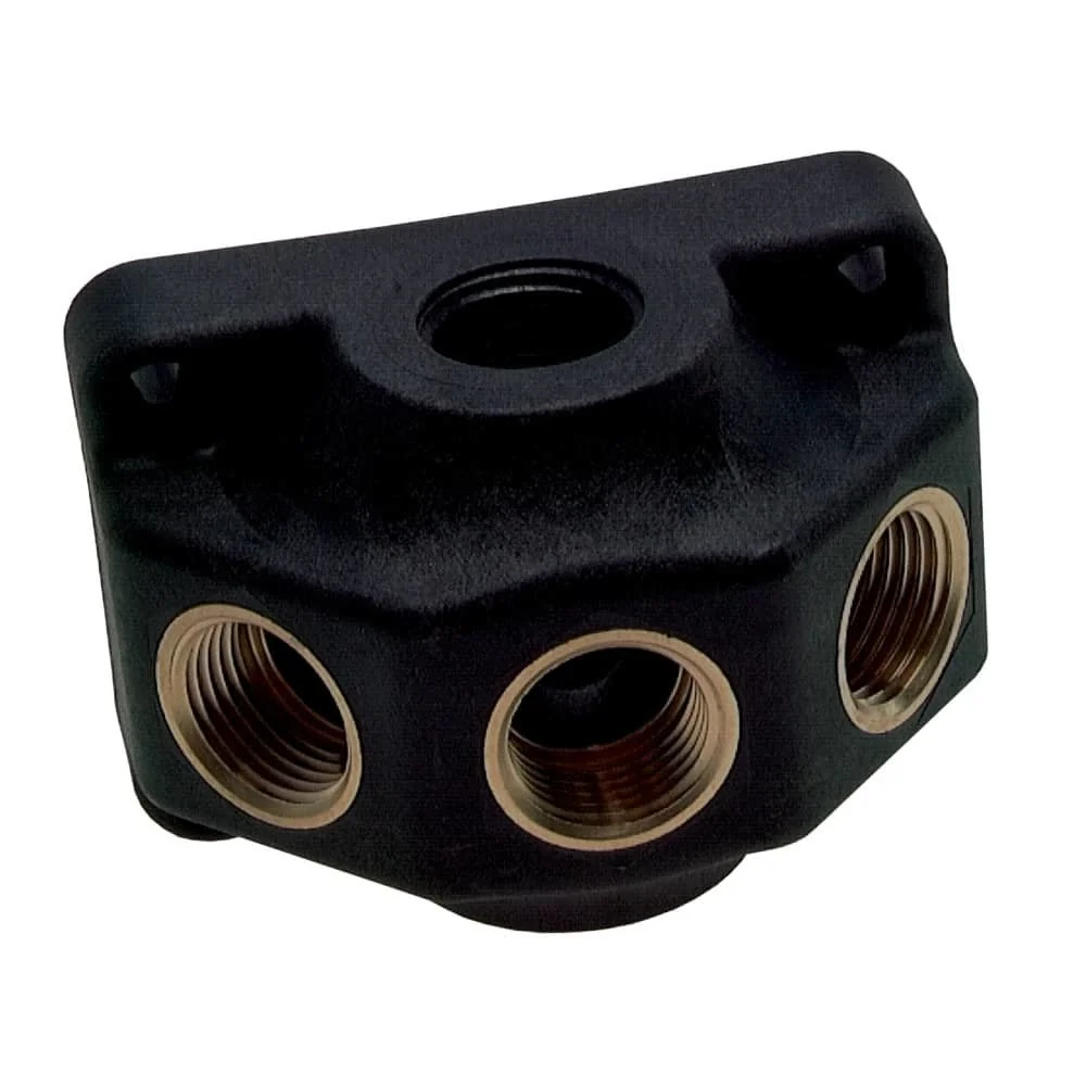 "Air Compressor Manifold, 4 Port Air Distribution Block, 1/2" NPT image"