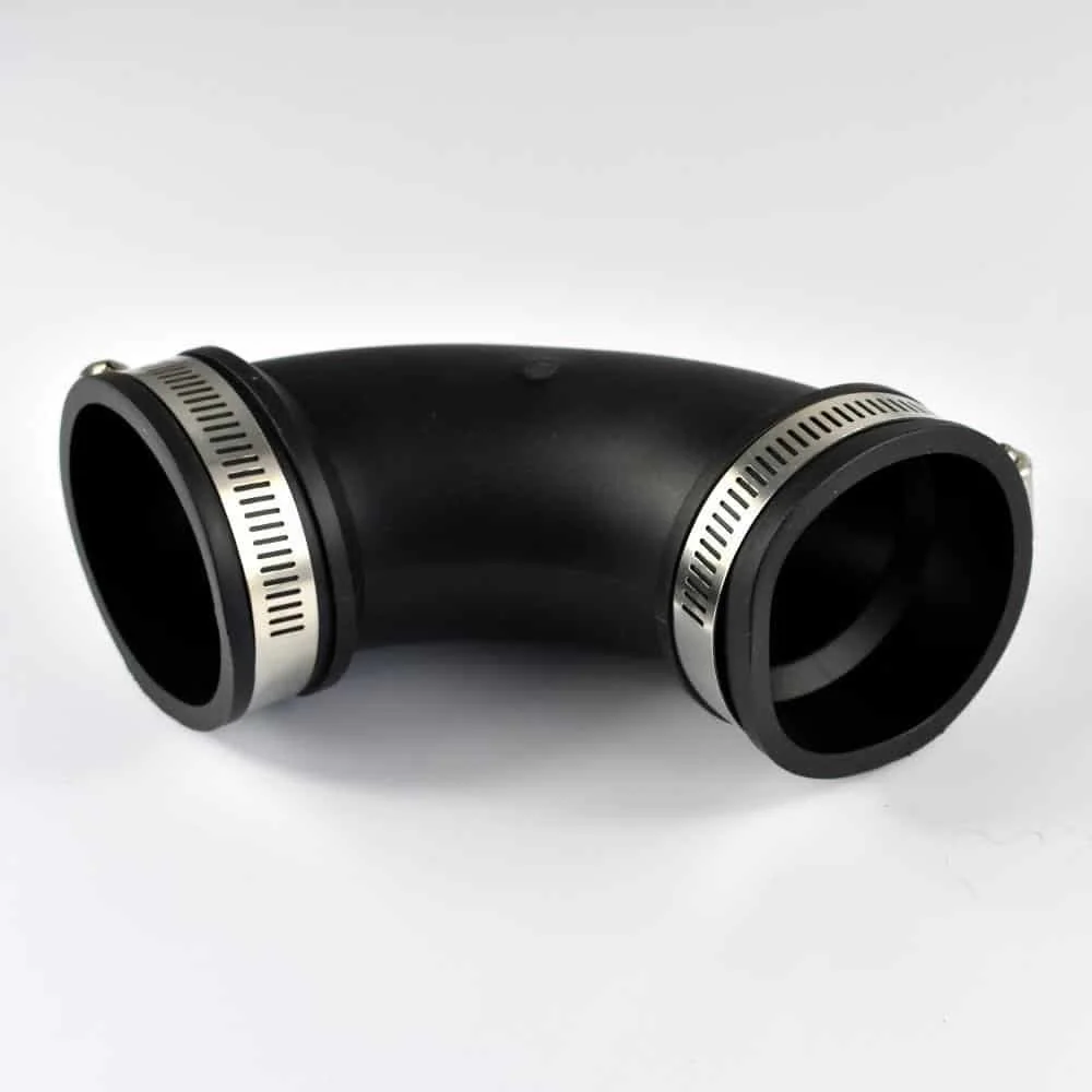 Flexible Pipe Connector, 50mm (1 1/2 inch) Hose Fitting, PVC Elbow