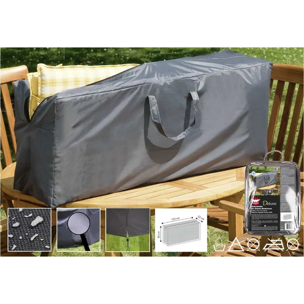 "Deluxe Seat Cushion Cover - Weatherproof, Waterproof, 125x32x50 cm image"