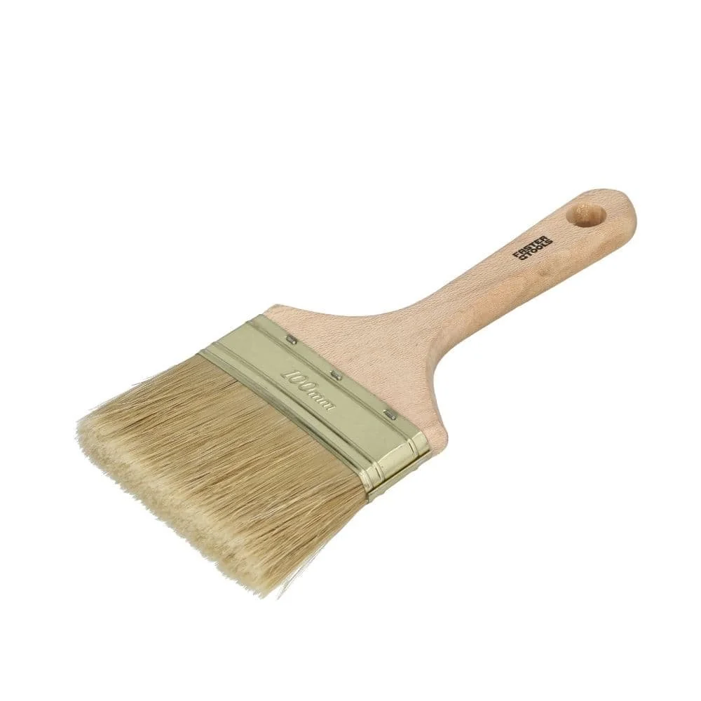 "100mm Flat Paint Brush - Natural Bristle Oil Painting Brush image"