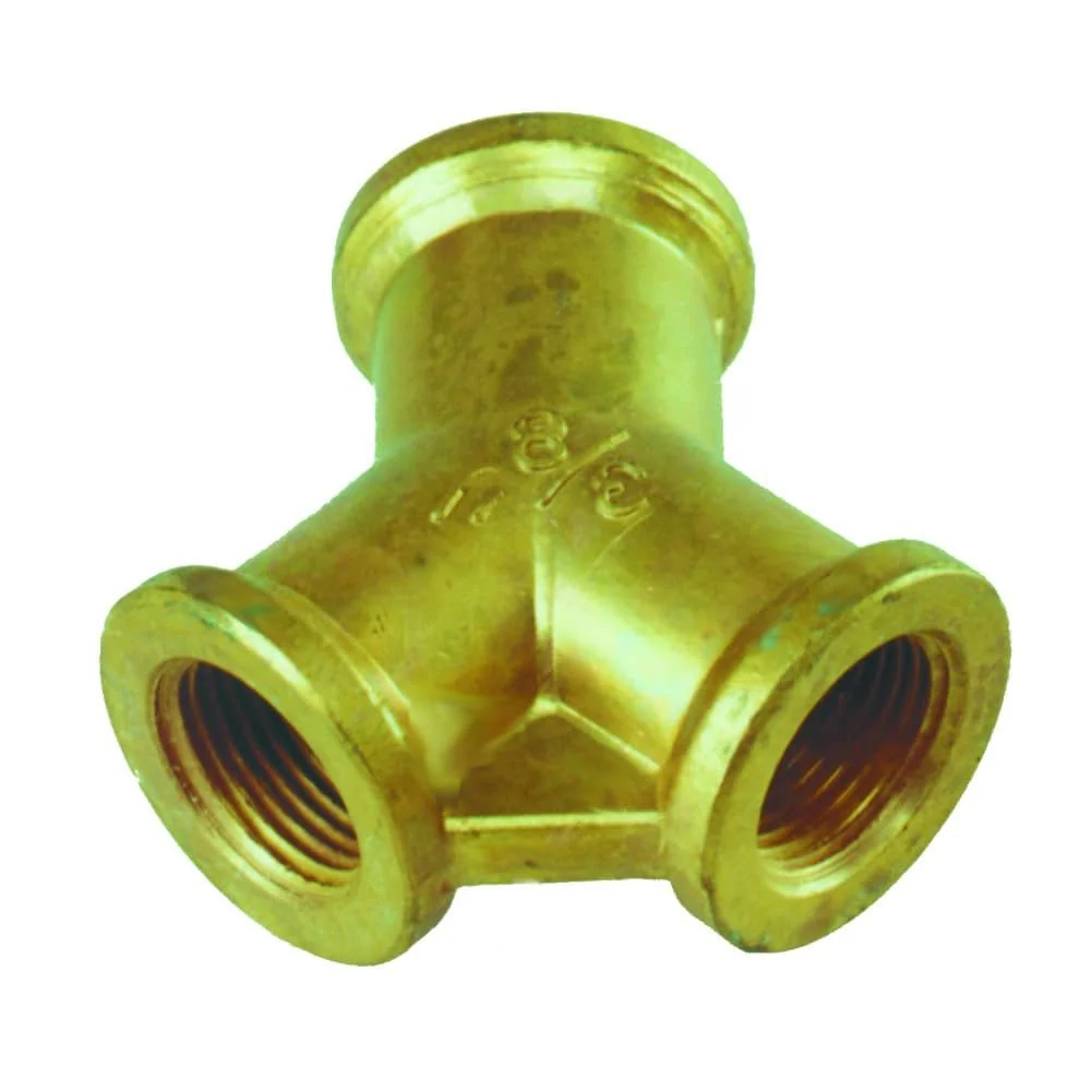 Brass Y Splitter, 2 Way Hose Splitter - 3/8 Inch