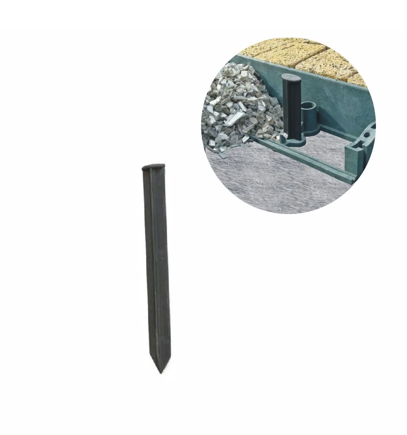 "Plastic anchor 25cm x 3cm | Ground anchor | Lawn edging image"