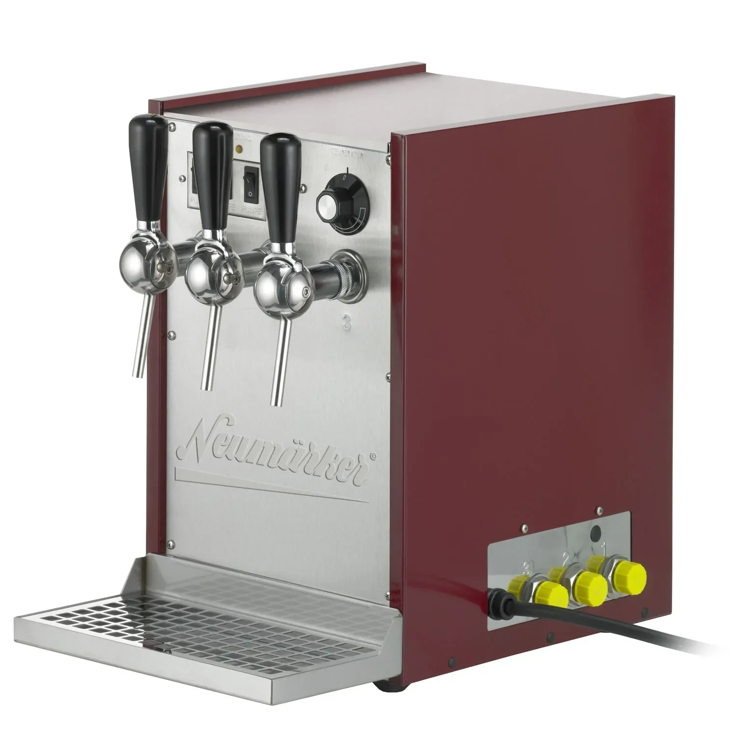 "Mulled wine dispenser, beverage heater - 3 taps, 100L/h, 35°- 85°C, with pump image"