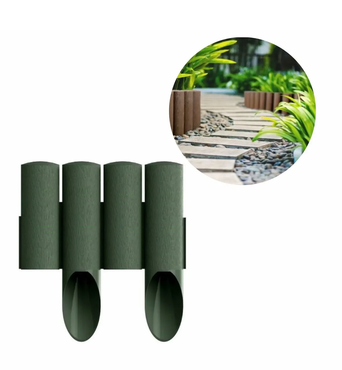 "Plastic Lawn Edging green 23cm x 25.5 cm | Garden edging image"