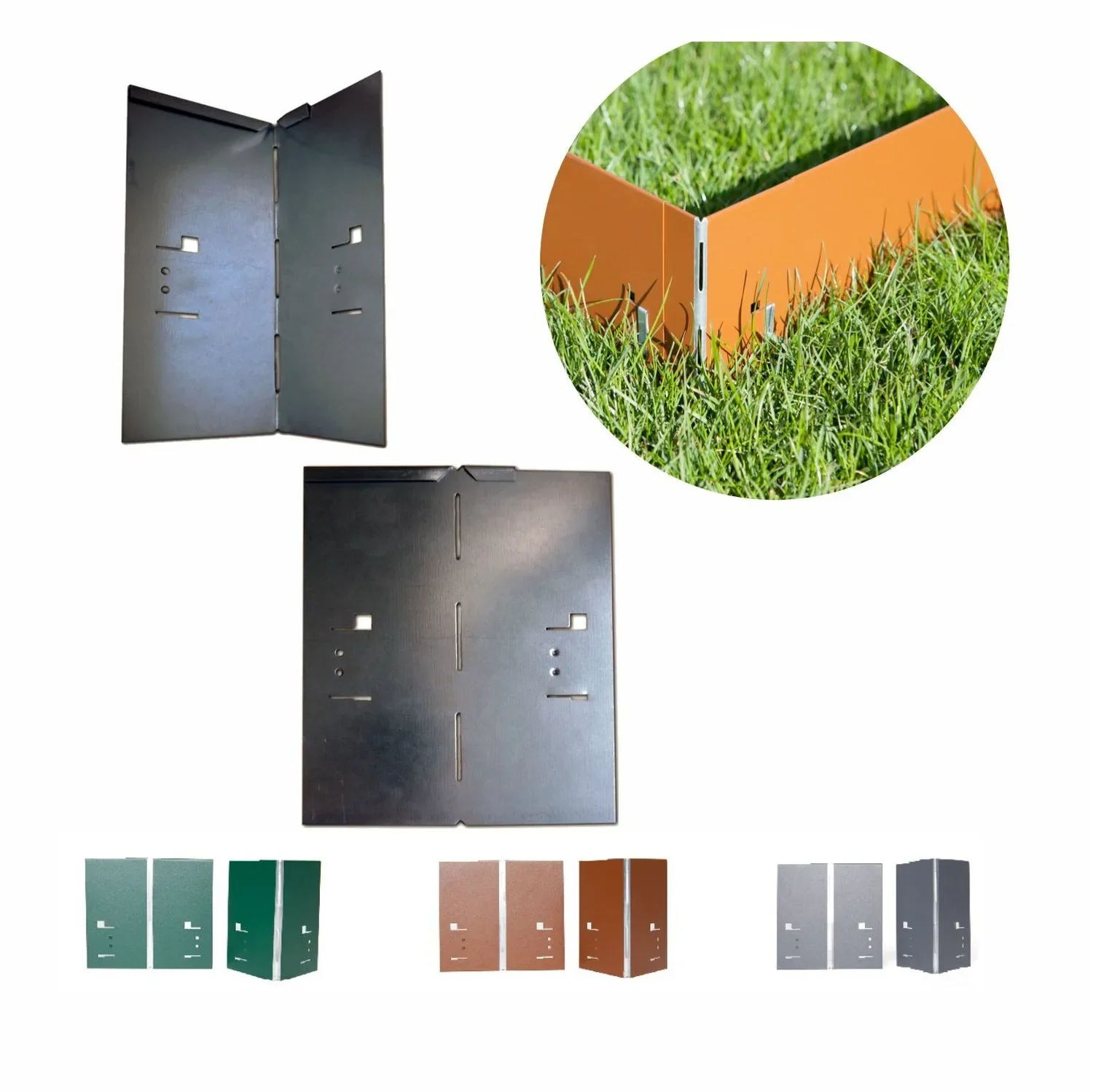 "Aluminium/Zinc Lawn Edging Corner, 13.5 cm, Unpainted image"