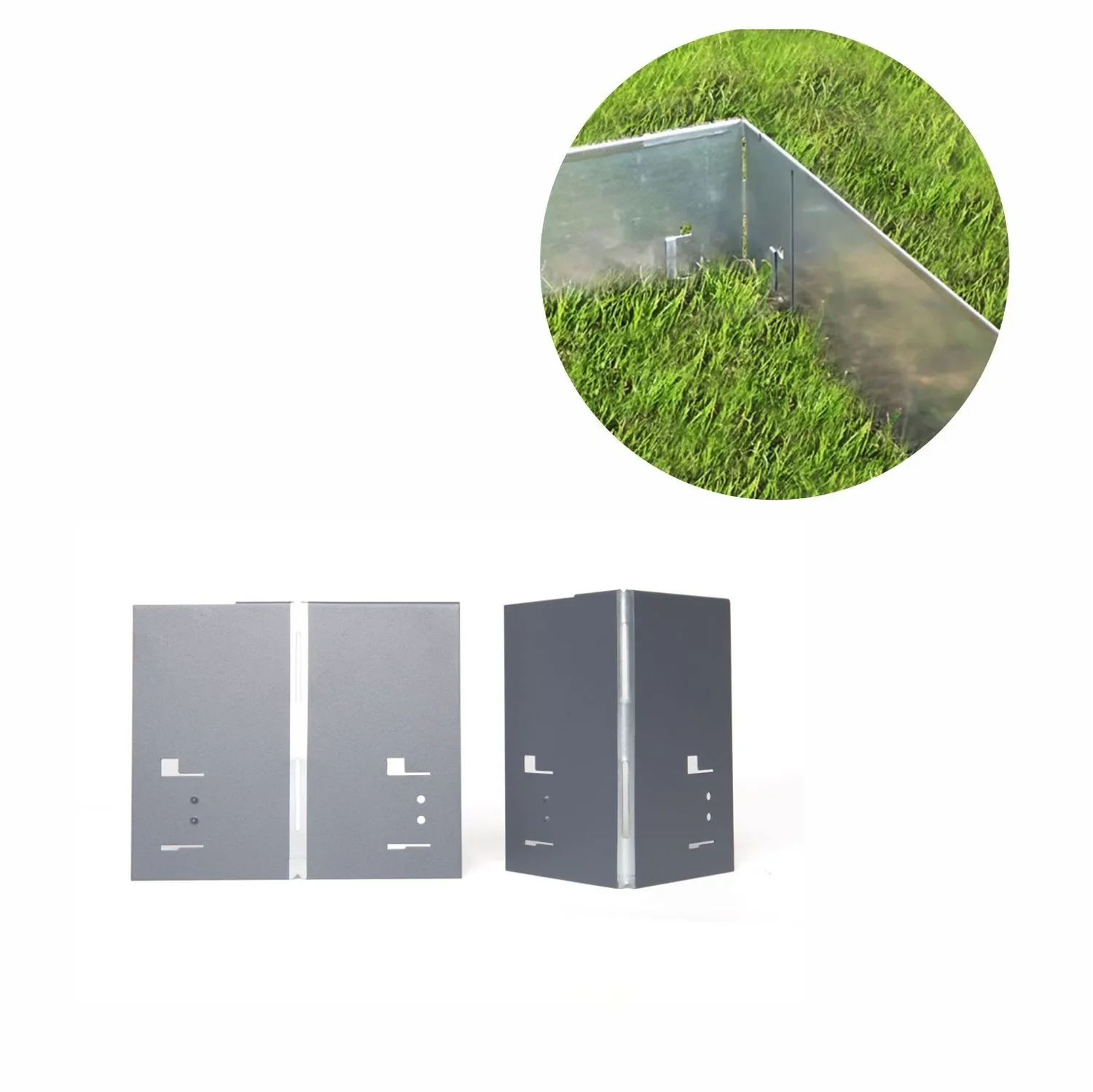 "Aluminium/Zinc Corner for Lawn Edging 18.5cm | Garden edging, color: unpainted image"