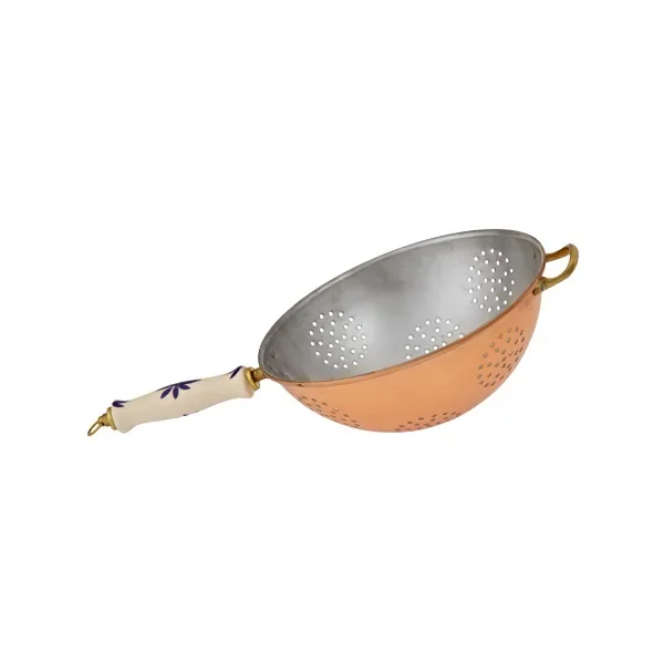 "Colander, strainer - with porcelain handle, diameter: 17 cm image"