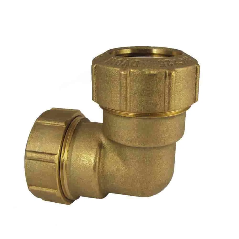 "40mm Brass 90° Angle PE Pipe Fitting for Water and Gas image"