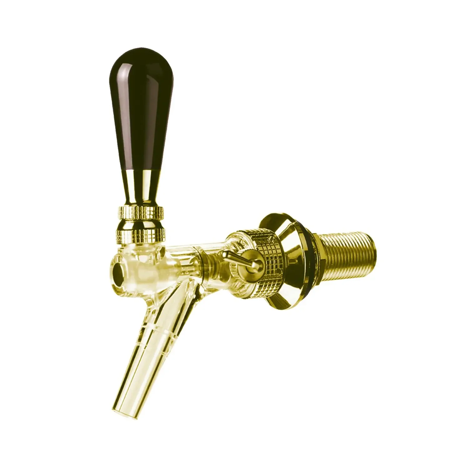 "Beer tap, Beer faucet, Compensator tap, model - Speedy X transparent, gold-coloured image"