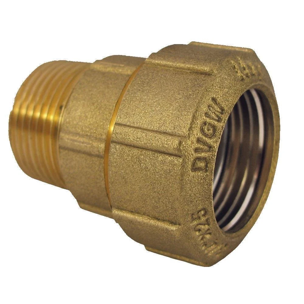 "20mm Brass PE Pipe Fitting - 1/2" Male Thread Coupling image"
