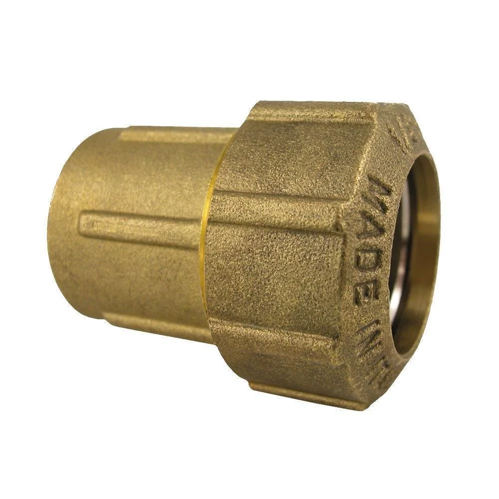 "32mm Brass PE Pipe Fitting - 1 Inch Threaded Coupling image"