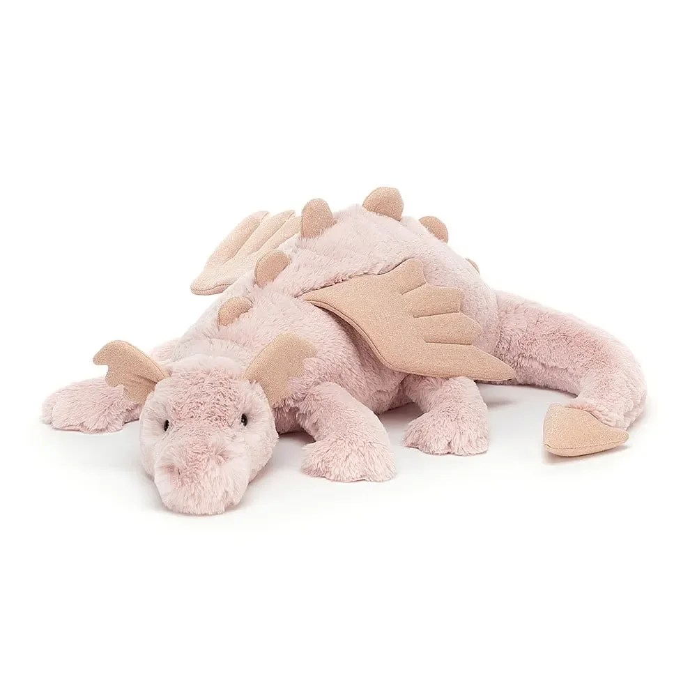 "Jellycat Soft Toy, Cuddly toy - Rose Dragon, Size: Huge - H19 X W66 CM image"