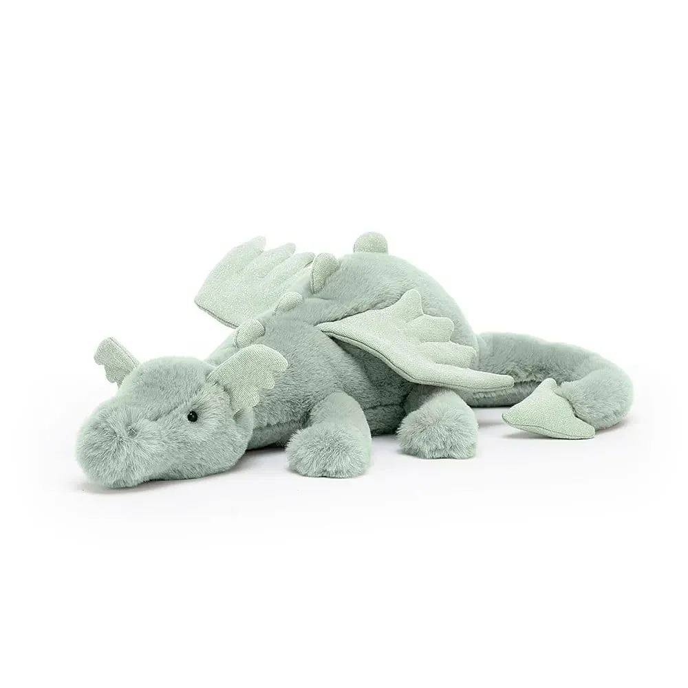 "Jellycat Soft Toy, Cuddly toy - Sage Dragon, Size: Medium - H12 X W50 CM image"