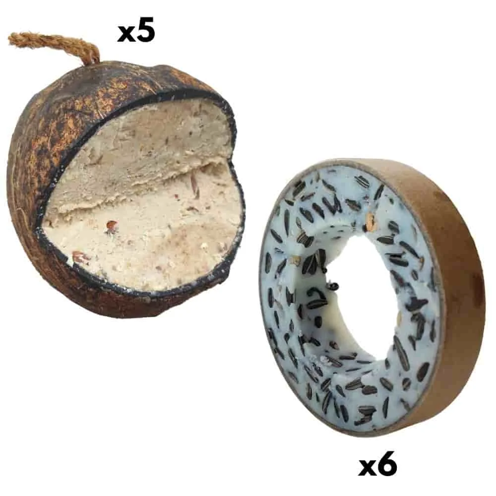 "Wild Bird Food Set: Suet Rings & Coconut Treats image"