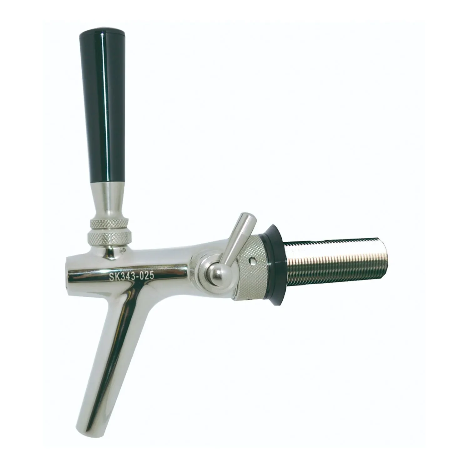 "Beer tap, Beer faucet, Compensator tap - made of stainless steel, model - P3500, polished, thread length: 35 mm image"