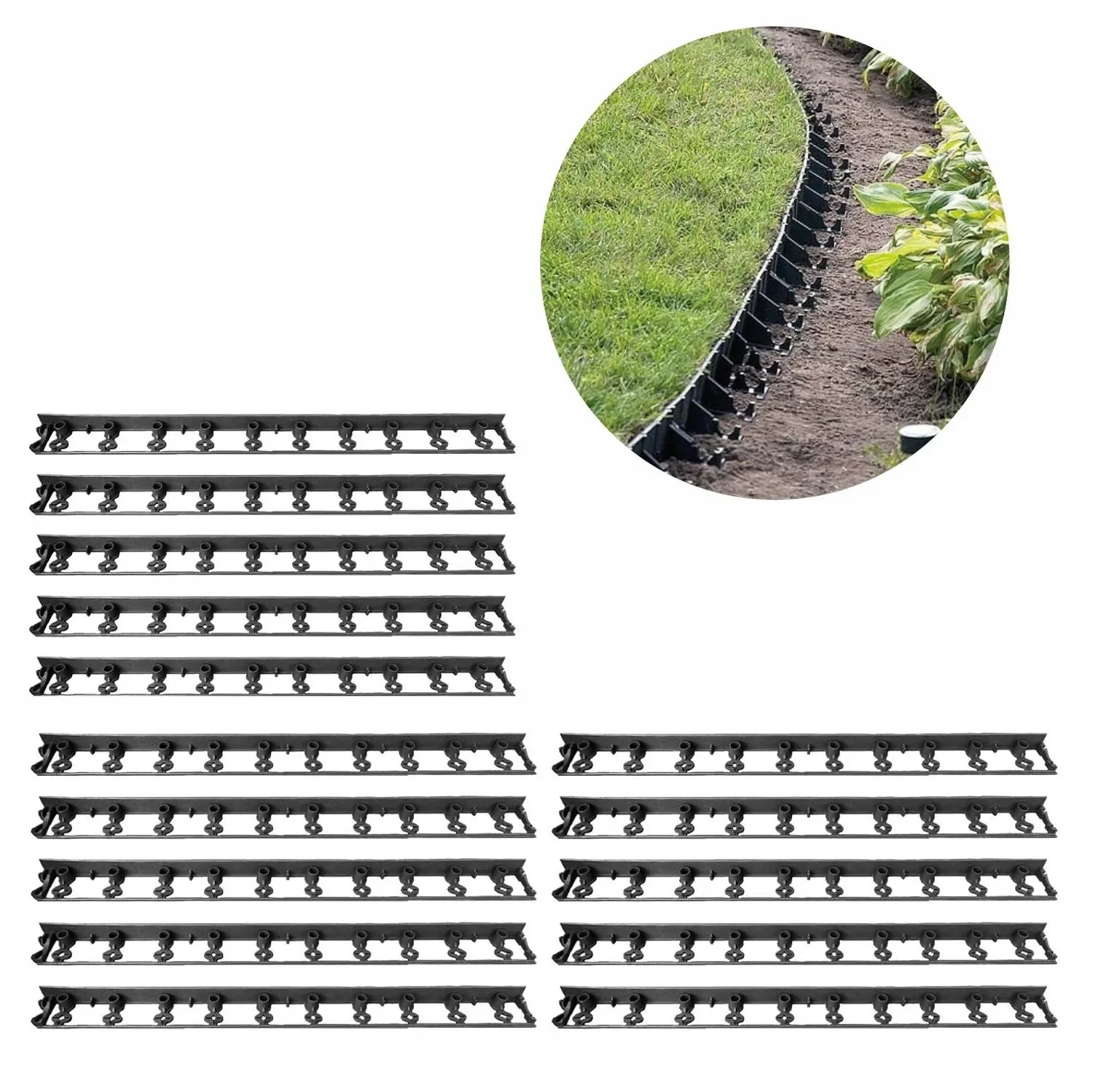 "20 Pack Plastic Lawn Edging 20m | Garden edging image"