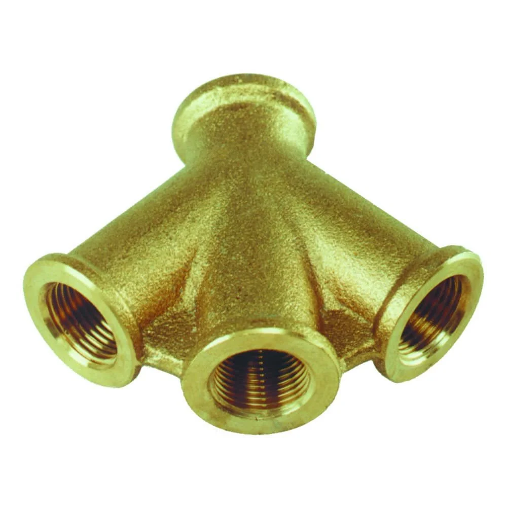 "Brass Air Compressor Manifold - 3-Way 3/8" NPT image"