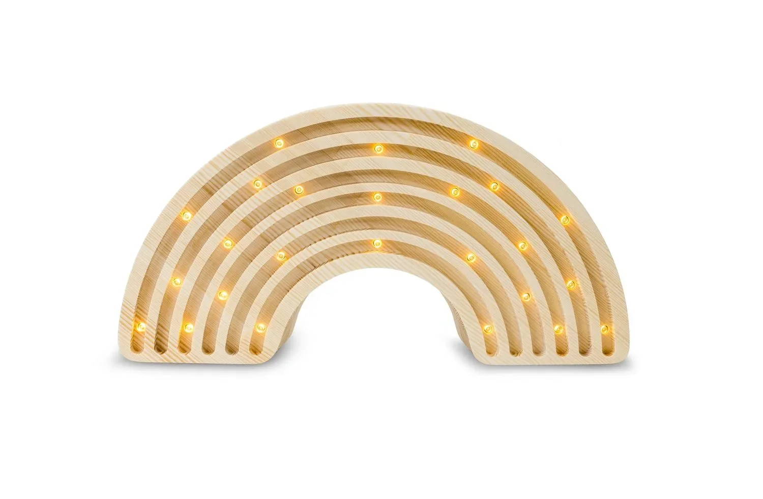 "Little Lights - Child's Night Light, Rainbow Night Lamp, 100% Natural Pinewood, Color: Wood image"