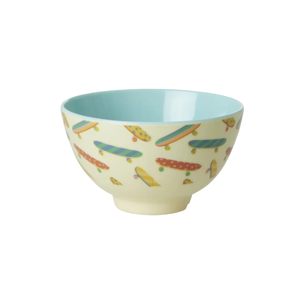 "RICE plate and bowl with skateboard print, melamine, small size image"