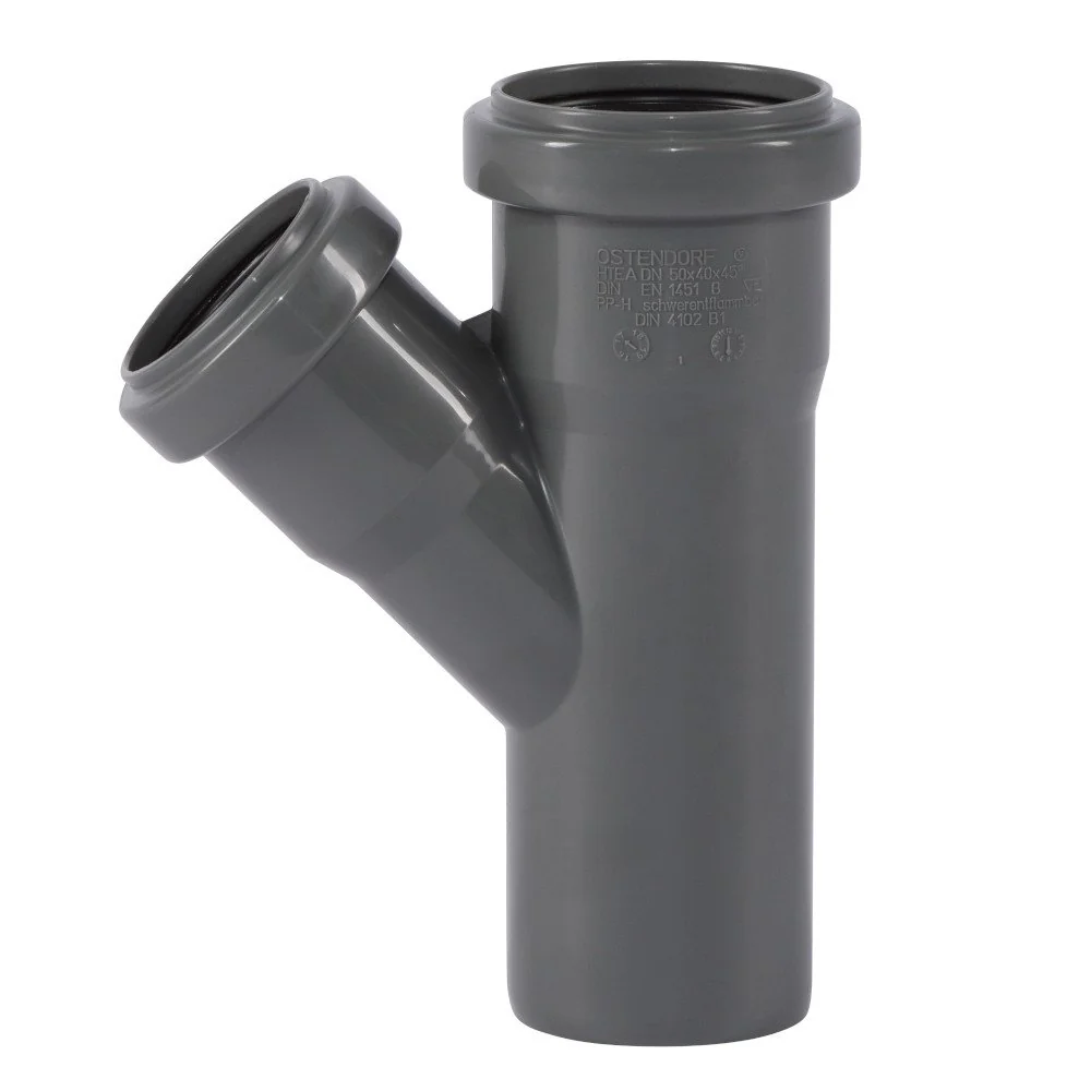 45 Degree Drain Pipe Fitting - DN 50/40 HT Branch