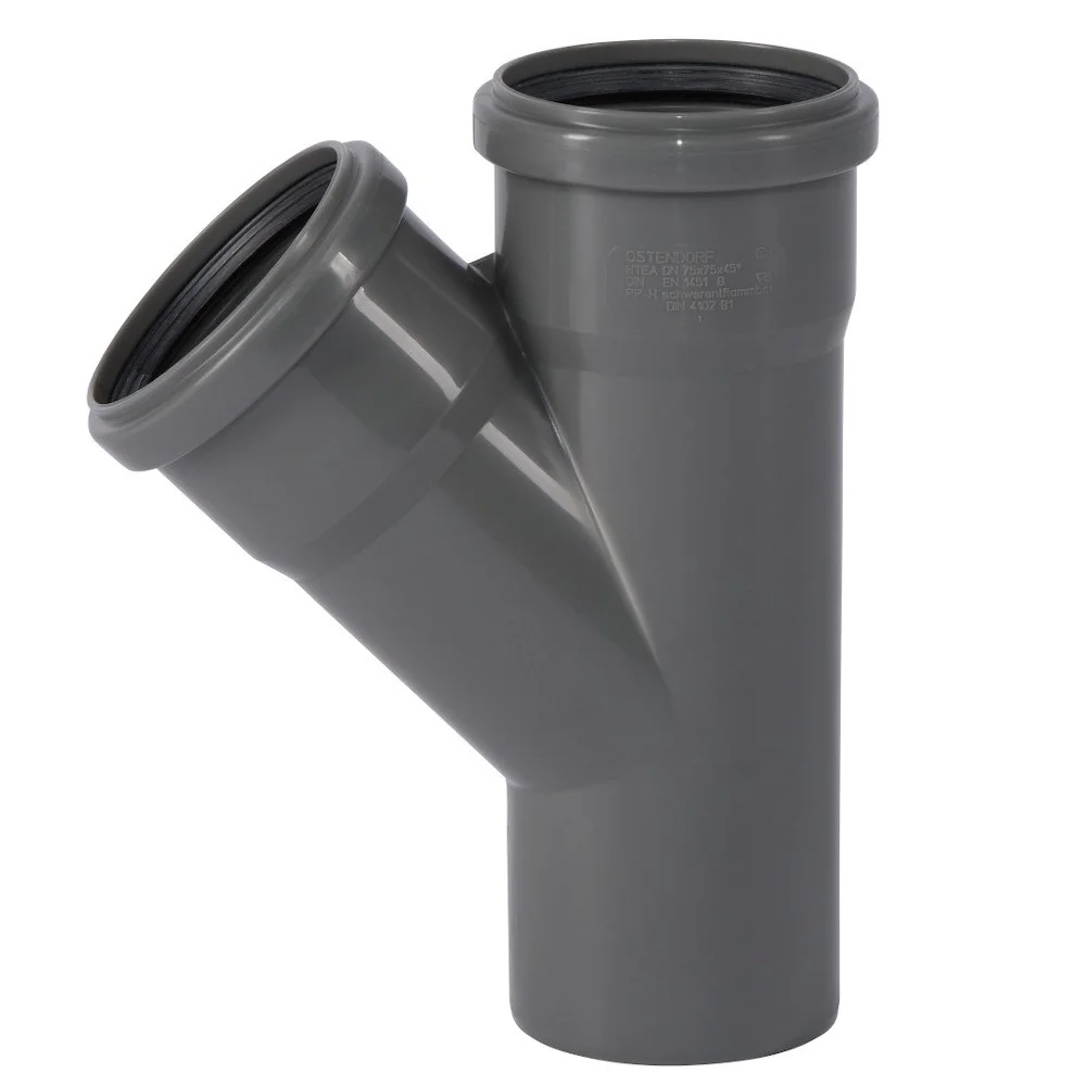 "75mm HT Pipe Branch, 45 Degree Waste Water Pipe - HTsafeEA image"