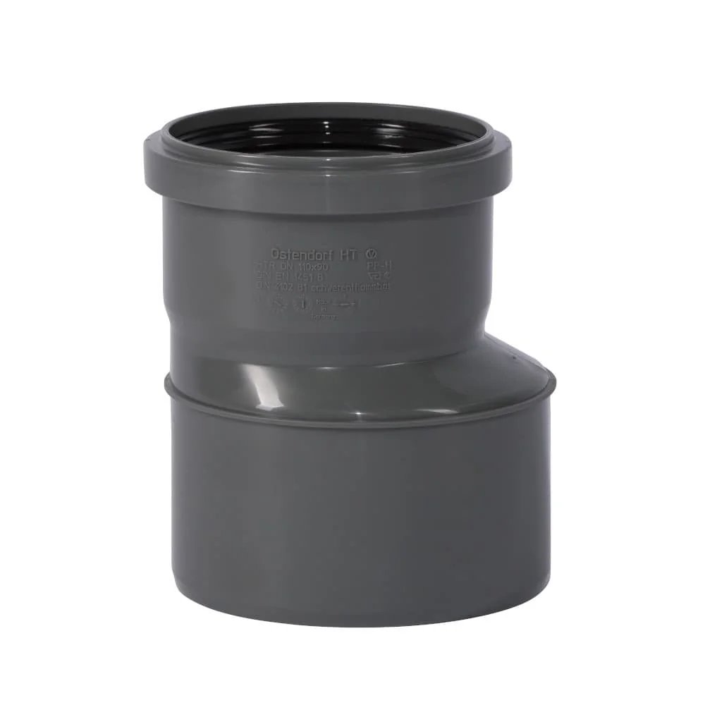 Drain Pipe Reducer 110mm to 90mm, HT Reducer, Sewer Pipe Fitting