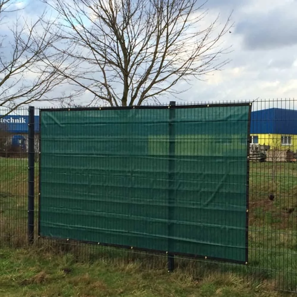 "Construction Fence Screen, green Privacy Screen Fence 1.76x3.41m, HDPE, reinforced image"