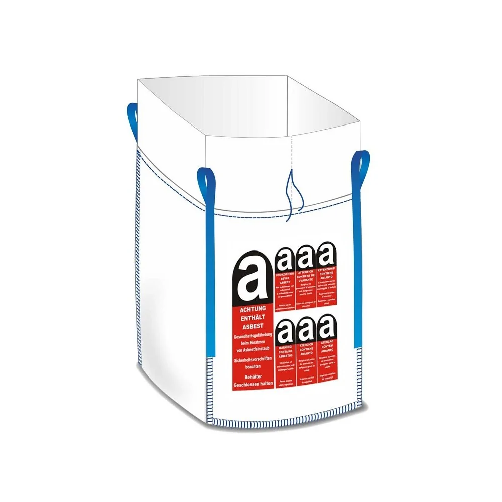 "Asbestos disposal bag, 1000 kg big bag, 90 x 90 x 110 cm, with apron, for asbestos waste image"