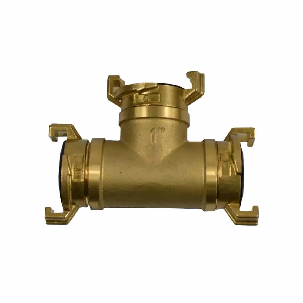 "1 Inch Brass Tee Fitting (3x Female 1" IG & 3x Male 1" AG Threaded) - High-Quality Brass Component image"