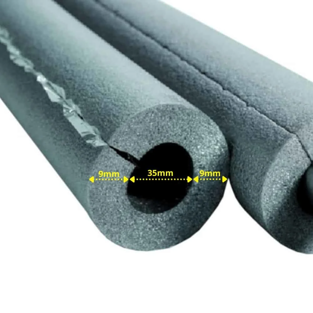 "35mm Self-Adhesive Pipe Insulation - 9mm Foam Pipe Lagging (2x1m) image"