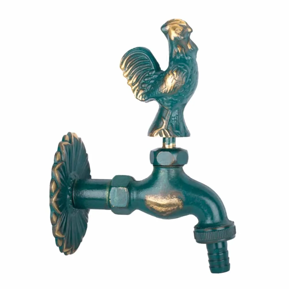 "Antique Garden Faucet, Patina Outdoor Faucet 1/2 Inch image"