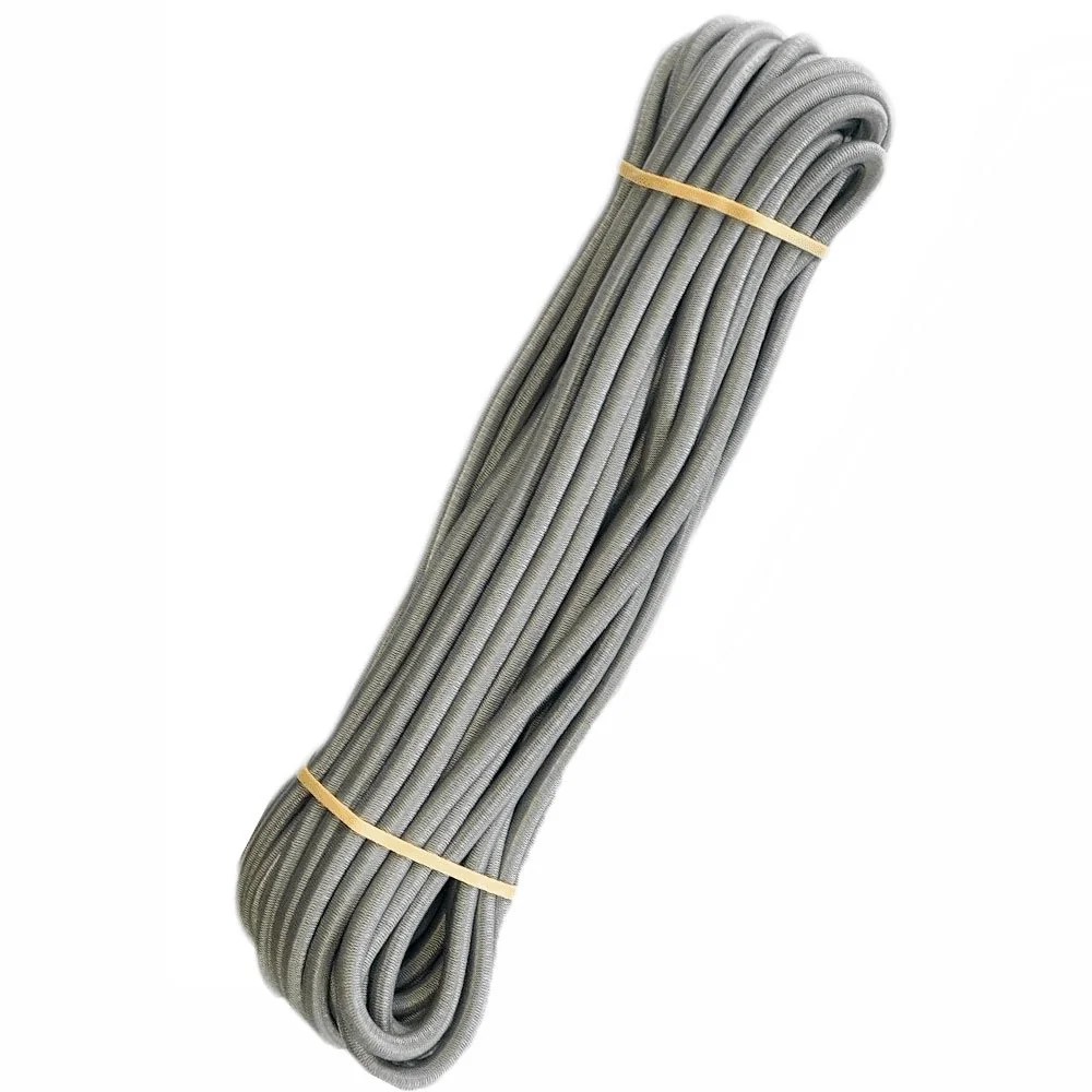 "8mm Gray Bungee Cord, 20m Elastic Rope, UV Resistant Shock Cord image"