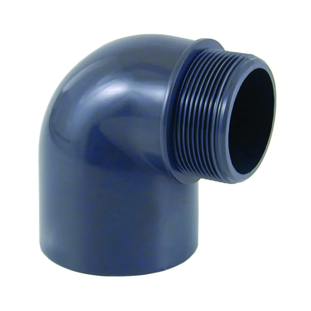 "50mm PVC Elbow, 90 Degree, Socket x Male Thread, 10 bar image"